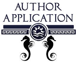 two sea horses with wave elements above and the words AUTHOR APPLICATION